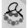 Floral Crescent Antique Oxidised Jewellery Set