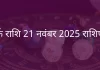 कर्क राशि 21 नवंबर 2025 राशिफल