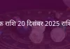 वृश्चिक राशि 20 दिसंबर 2025 राशिफल