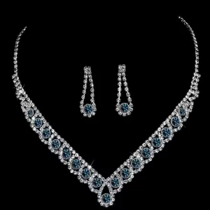 Blue Aura American Diamond Set