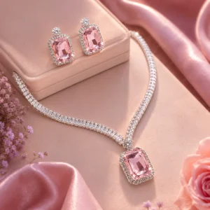 Blush Pink Radiance American Diamond Set